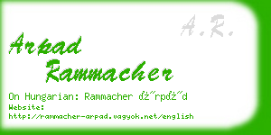 arpad rammacher business card